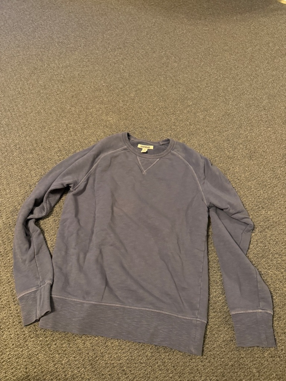 GOODTHREADS French terry sweatshirt S cotton blue grey nwot